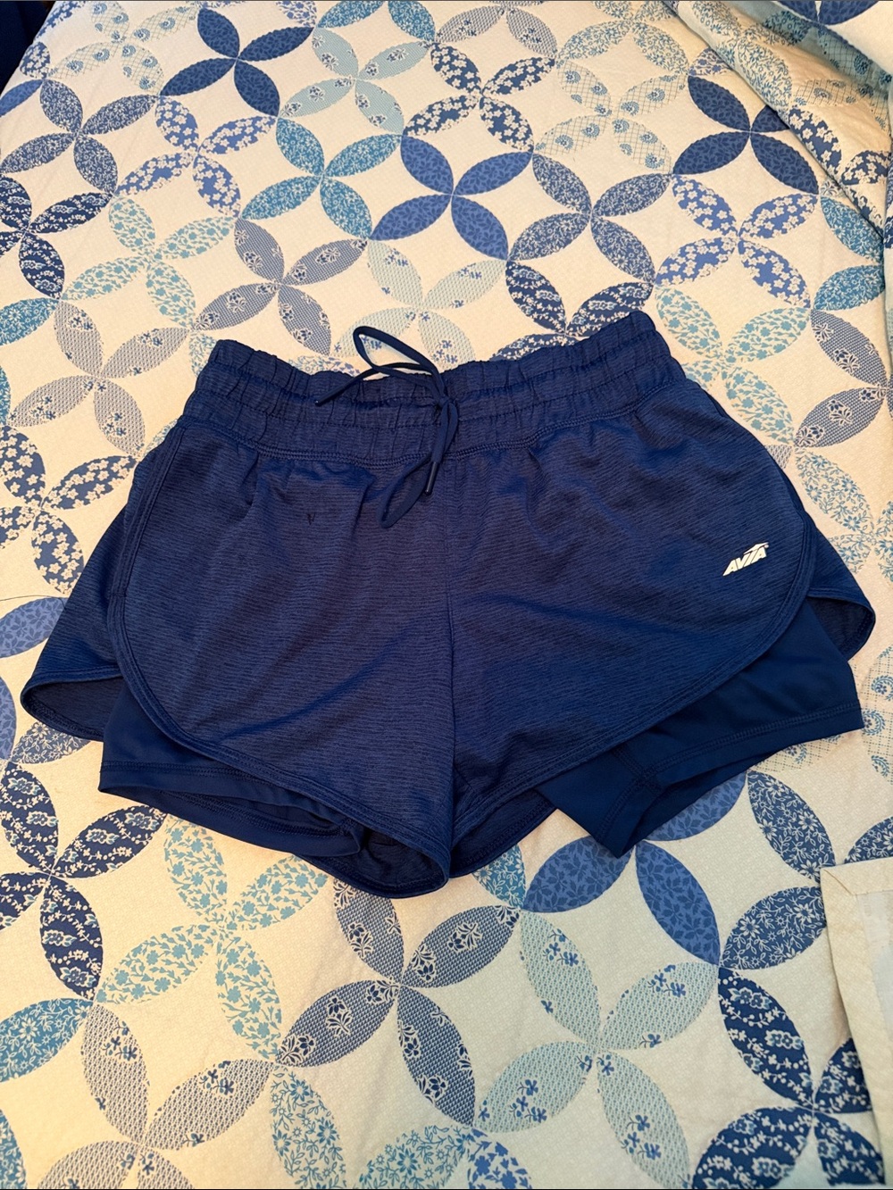 Avia Navy Blue Athletic Shorts with Built-In Liner